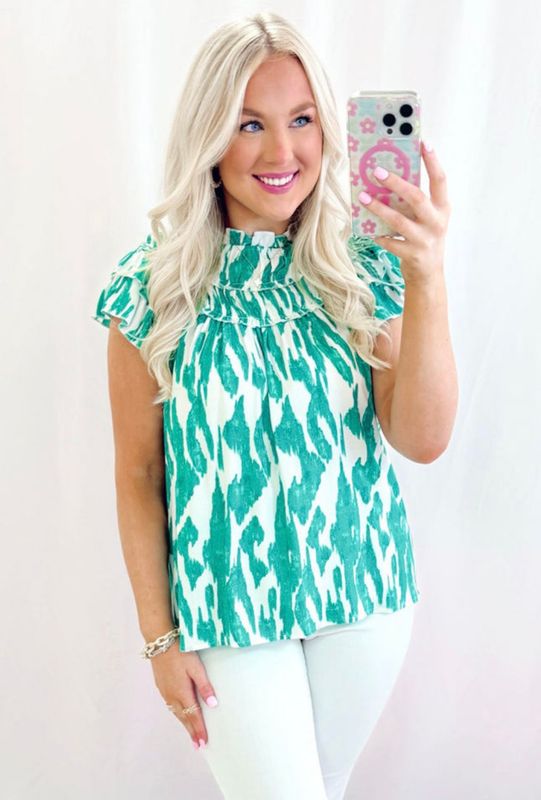 Teal Abstract Print