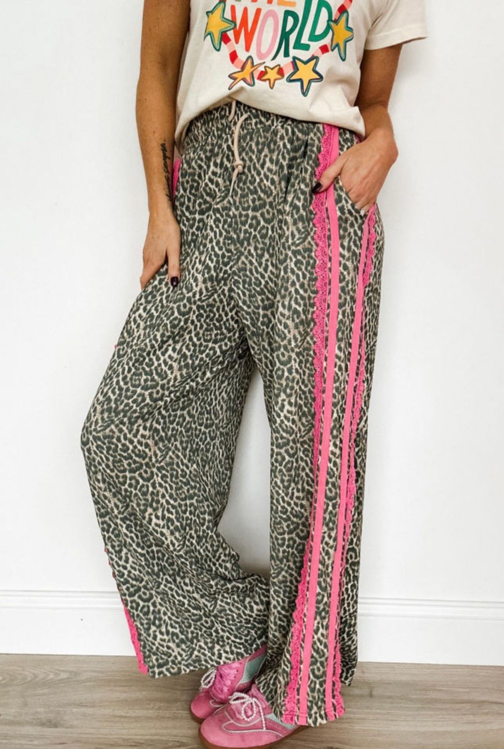 Leopard Print/Contrast Lace