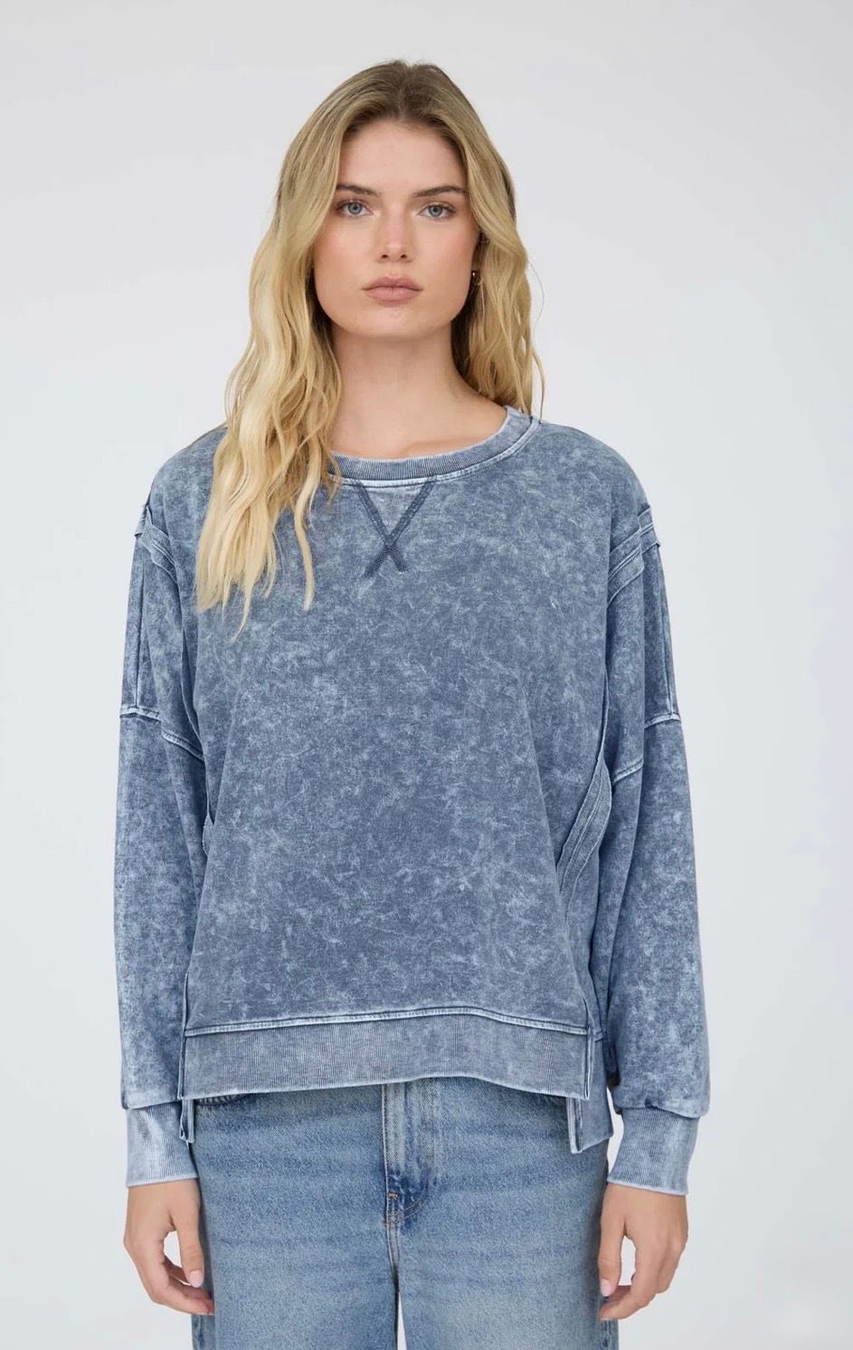 Acid Wash Knit Top