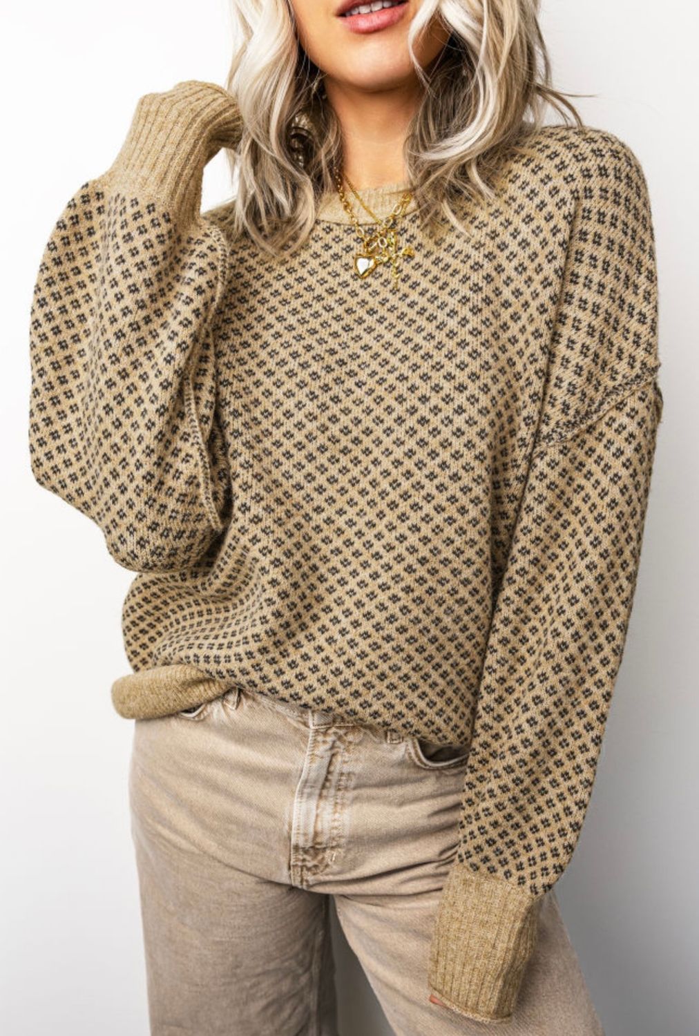Geometric Print Sweater