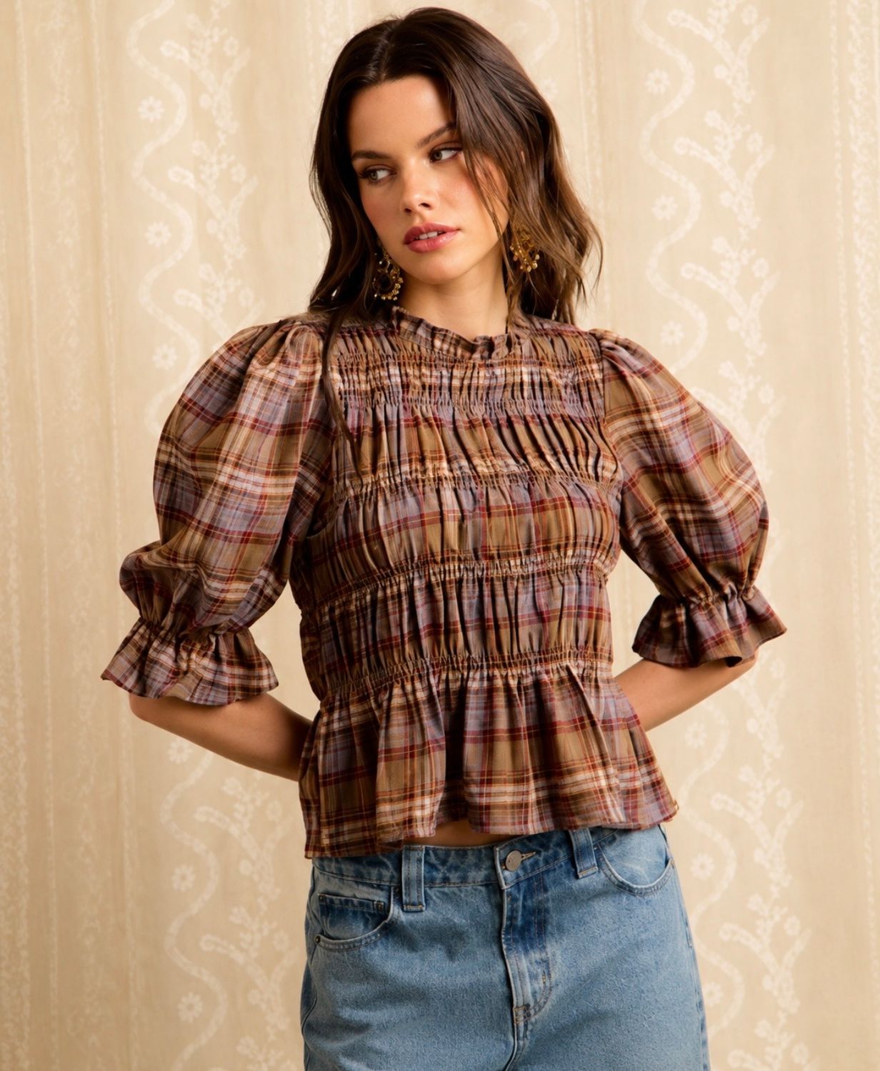 Autumn Plaid Blouse