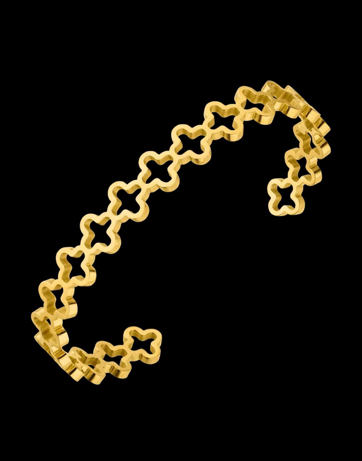 Endless Clover Bangle-Gold
