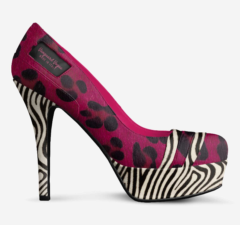Handcrafted - High Stiletto Striped Platform Pump