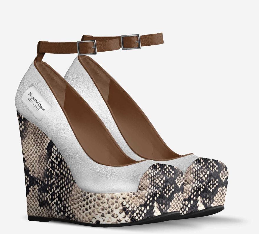 ANKLE STRAP WEDGE SNAKE LEATHER / PRE-ORDER