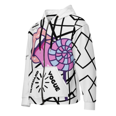 All-Over Print CANDY Recycled Fabric Unisex Zip Hoodie