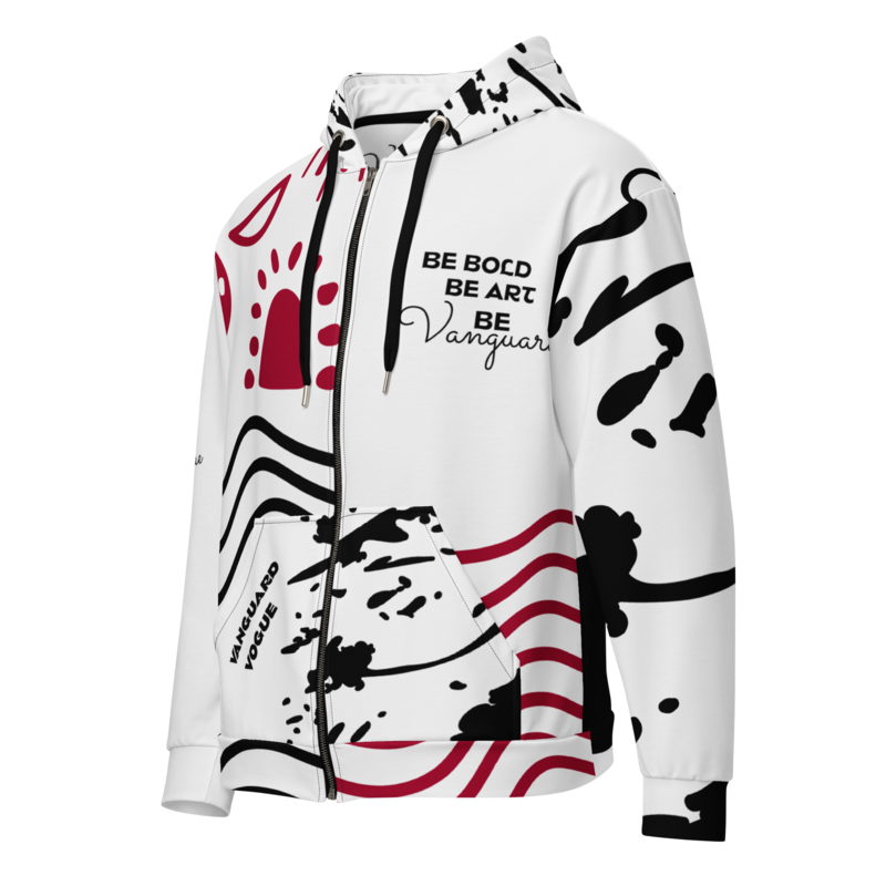 All-Over Print URBAN WAVES Recycled Fabric Unisex Zip Hoodie