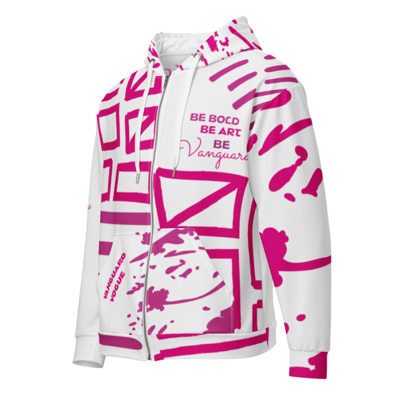 All-Over Print PINK LOVE Recycled Fabric Unisex Zip Hoodie