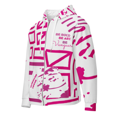 All-Over Print PINK LOVE Recycled Fabric Unisex Zip Hoodie