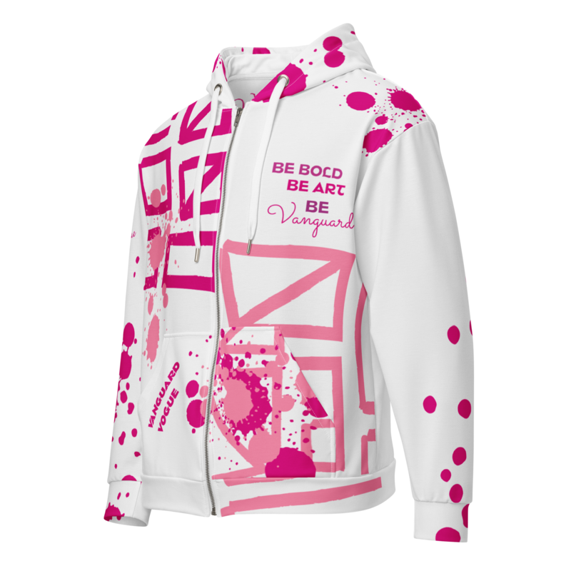 All-Over Print PINKEDGE Recycled Fabric Unisex Zip Hoodie