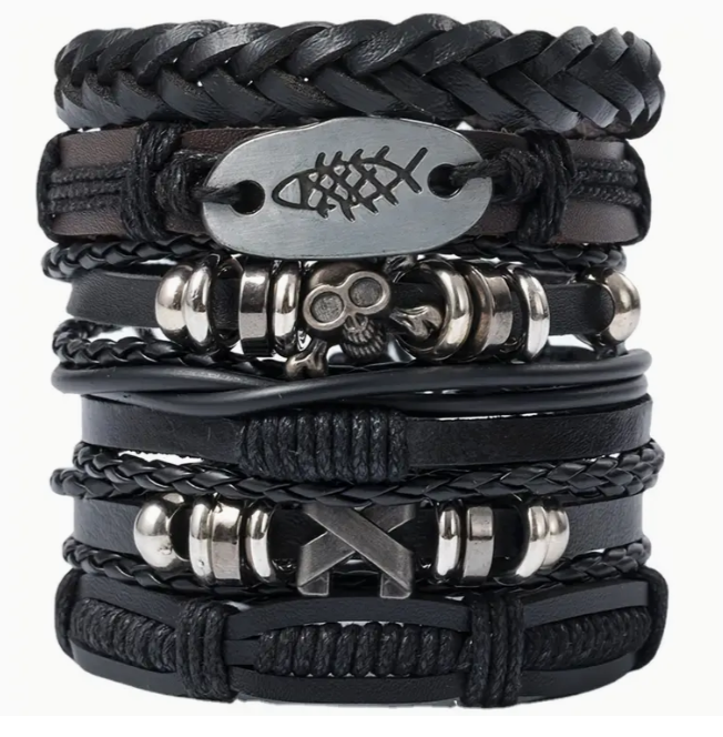 Woven Set PU Leather Bracelet