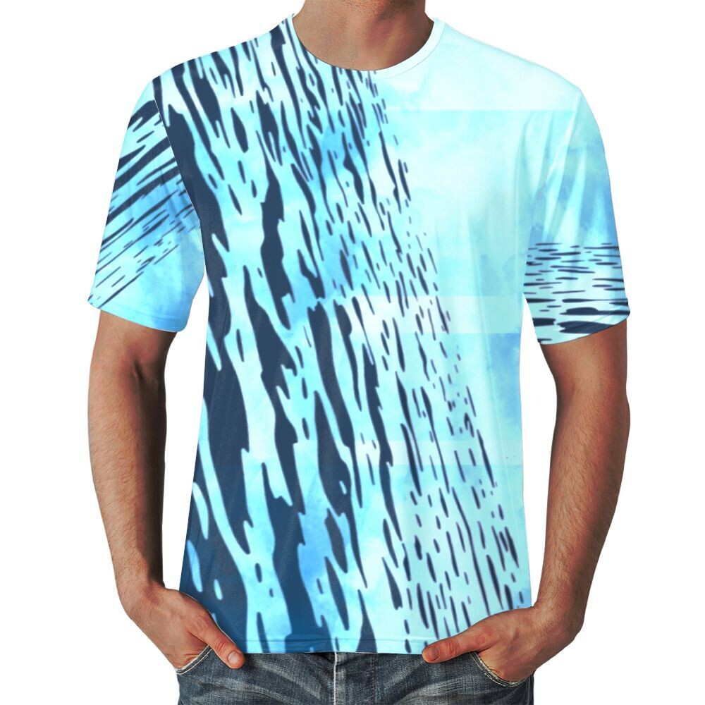 Men  Short Sleeve T-shirt - Blue Edge