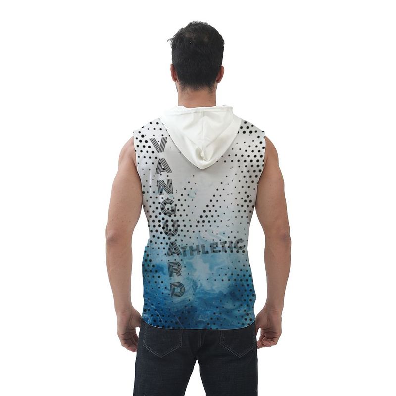 Men Hooded Sleeveless Sweatshirt - Seaside Escape, Size: Xxs, Material: Polyester