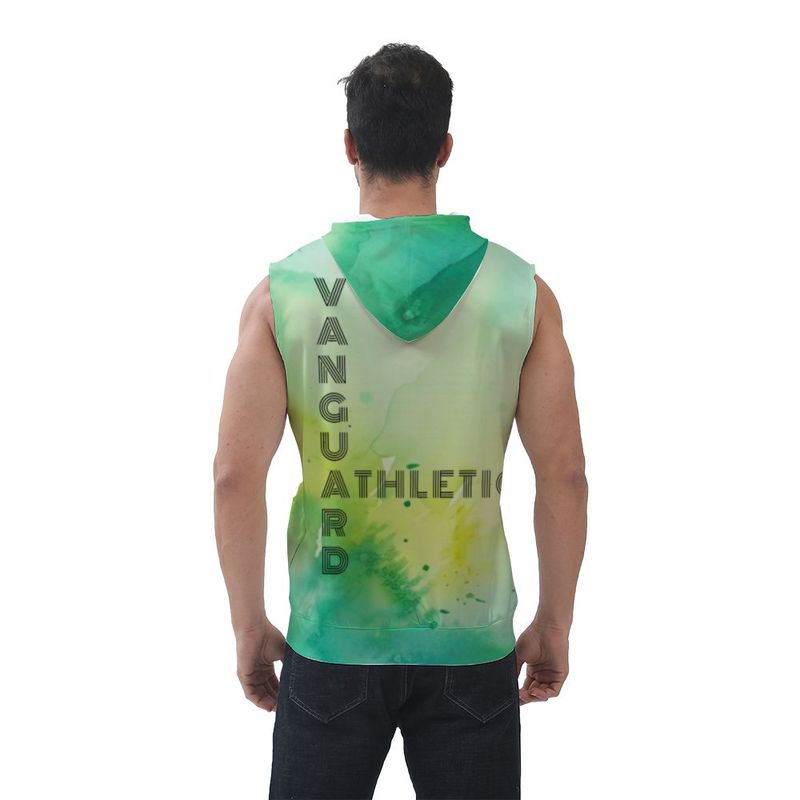 Men Hooded Sleeveless Sweatshirt - Oceanview Oasis, Size: Xxs, Material: Polyester