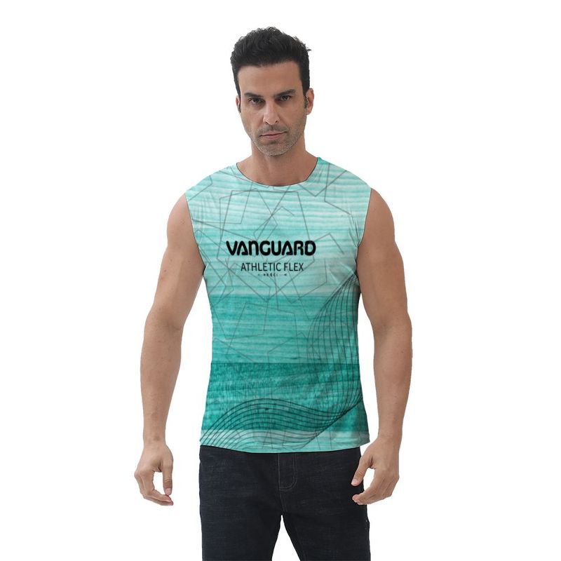 Men&#39;s Workout  Tank Top - Lakeside Leap, Size: S, Material: 90g flat cloth