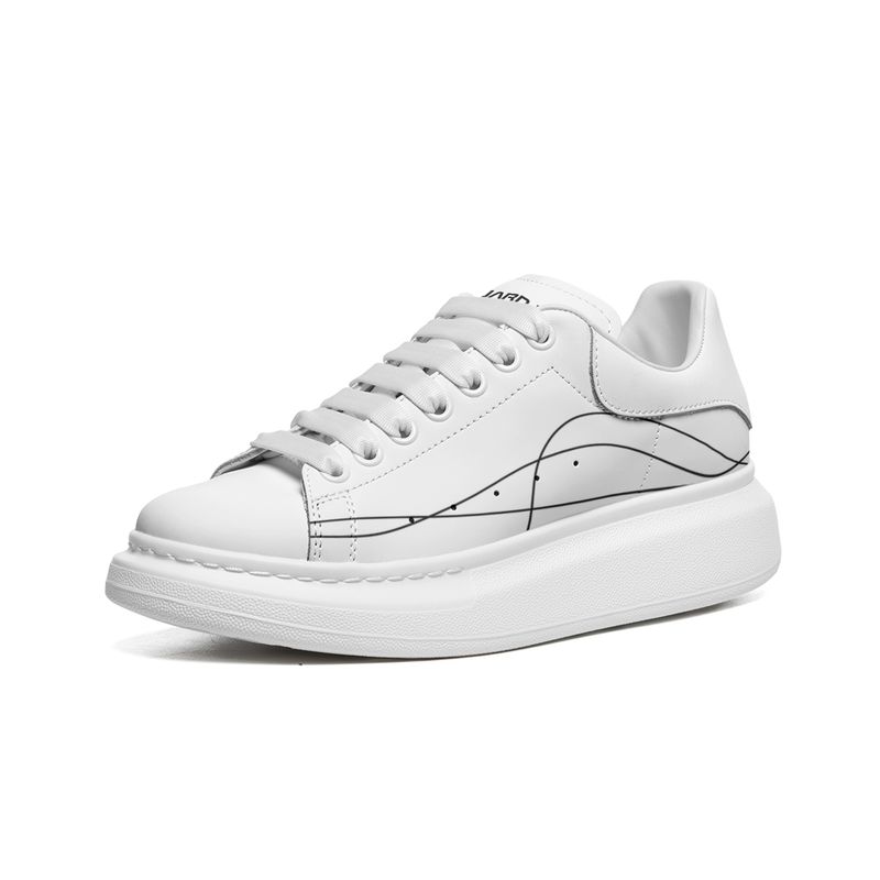 Unisex Non Slip Lace Up Leather Sneakers - Trails Walk