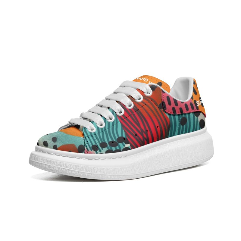 Unisex Non Slip Lace Up Leather Sneakers - CreativKicks