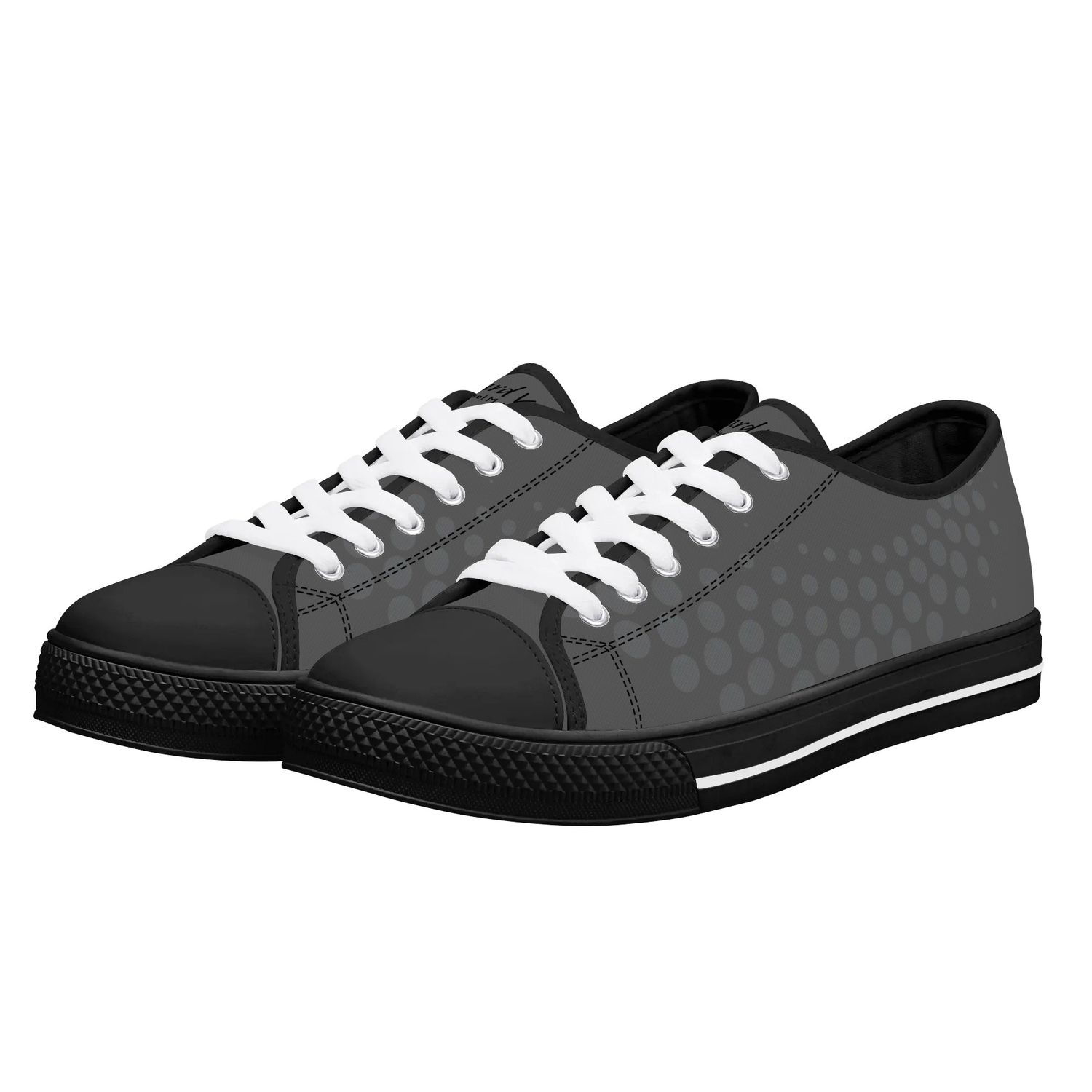 Men&#39;s Low Top Canvas Shoes - Deep Grey, color: Black, size: US13 (EU47)