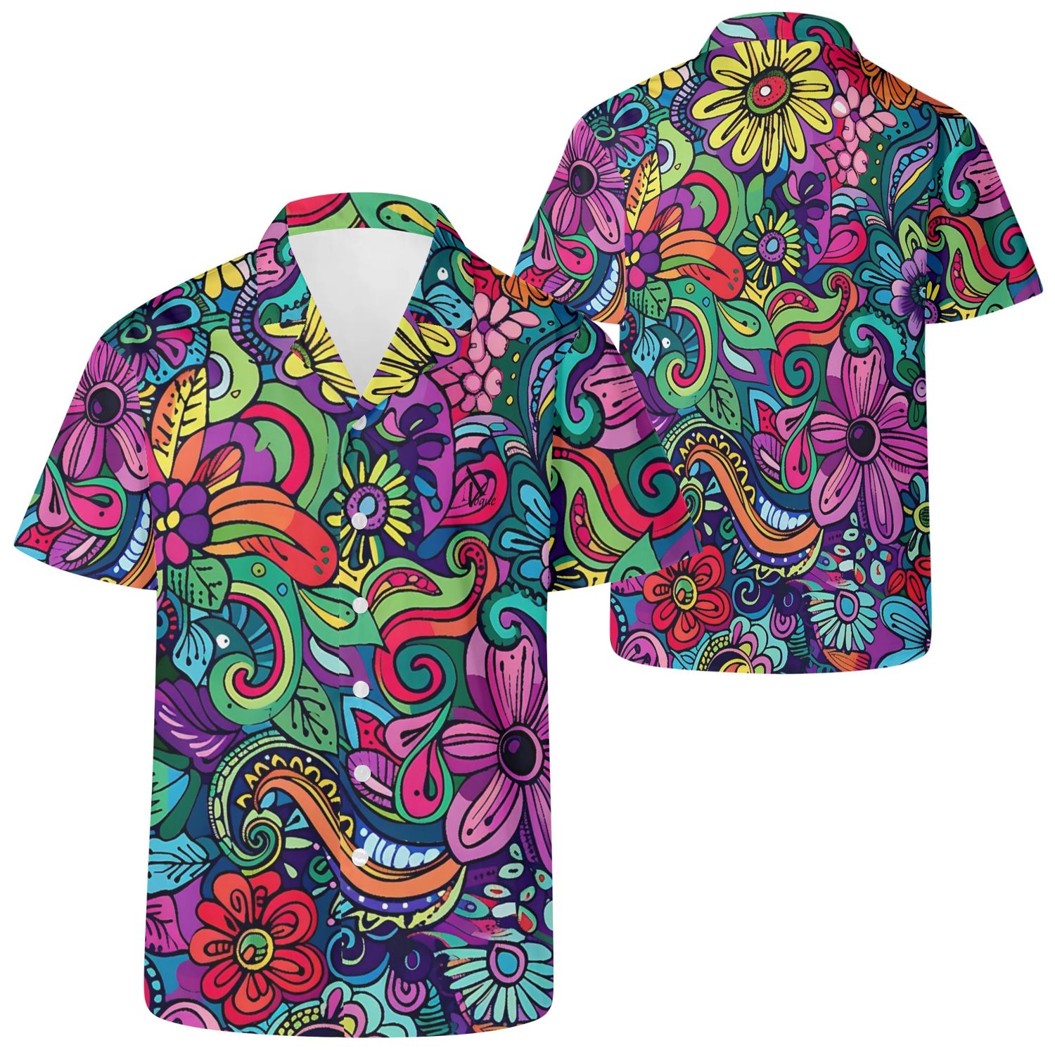 Men&#39;s Boho Casual Style Shirt - Mosaic Moods, size: 2XS