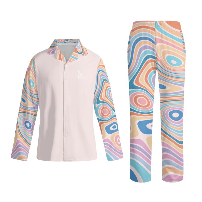 Notch Collar Long-Sleeve Pajama Set