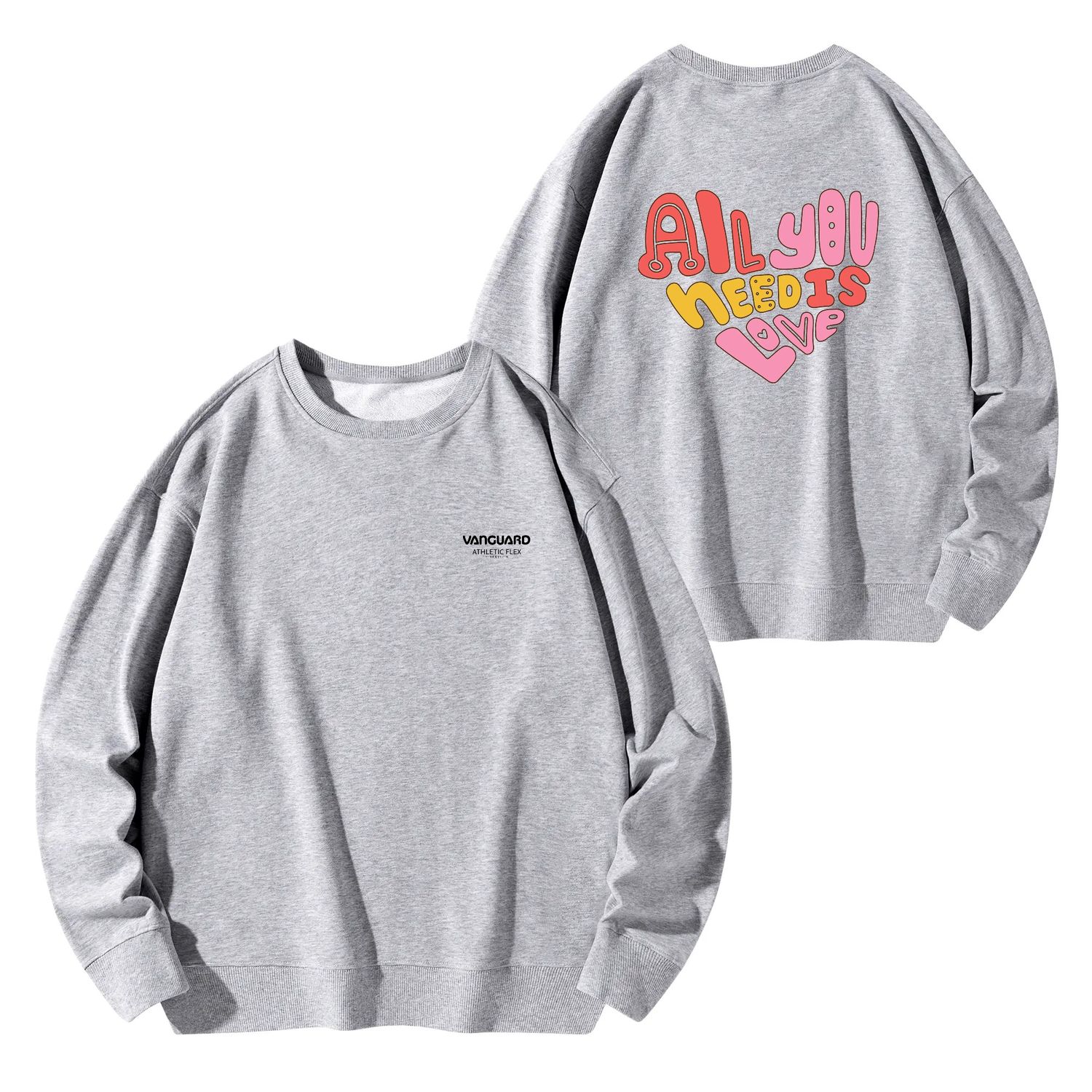 Unisex Cotton Sweatshirt, color: Gray, size: S