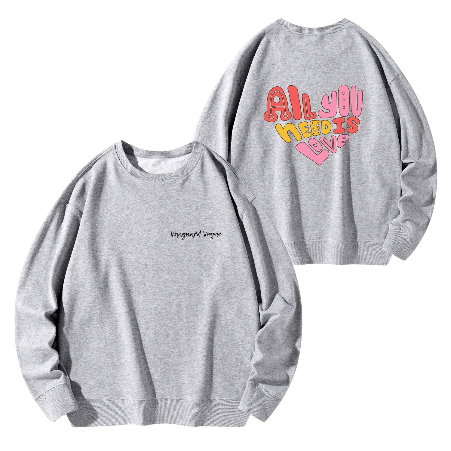 Unisex Cotton Sweatshirt, color: Gray, size: S