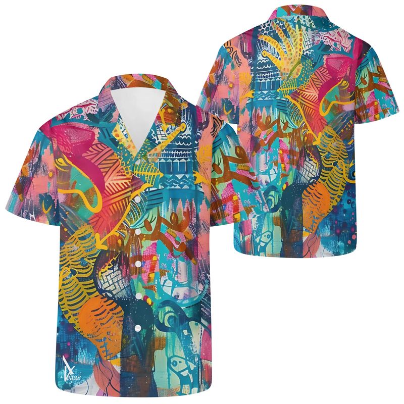 Men&#39;s Casual Hawaiian Style Shirt, size: 2XS