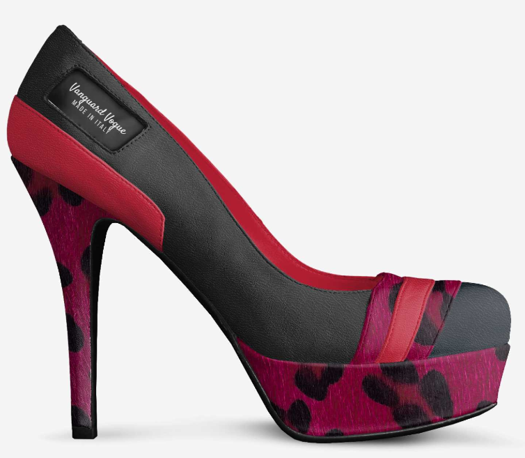 Handcrafted - High Stiletto Striped Platform Pump