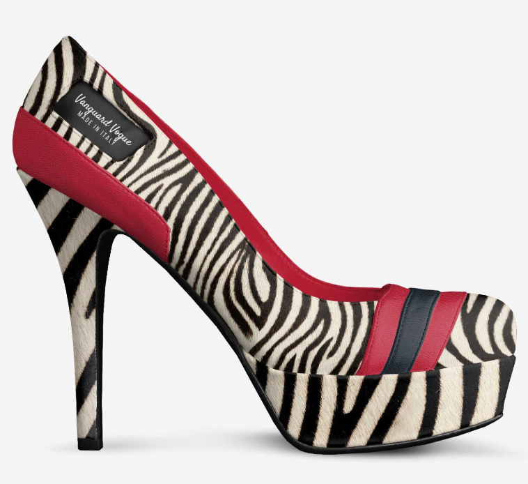 Handcrafted - High Stiletto Striped Platform Pump