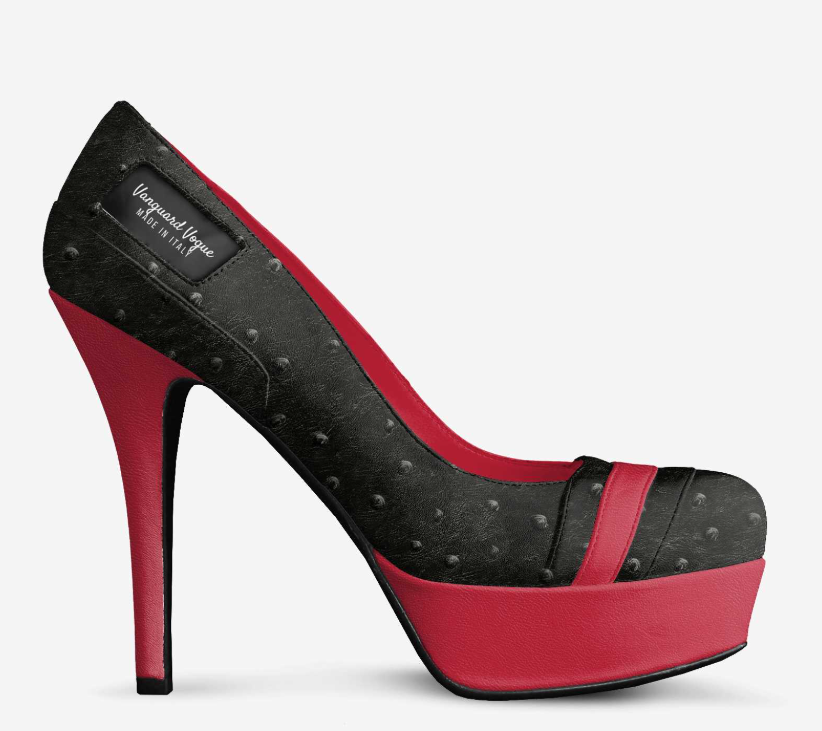 Handcrafted - High Stiletto Striped Platform Pump