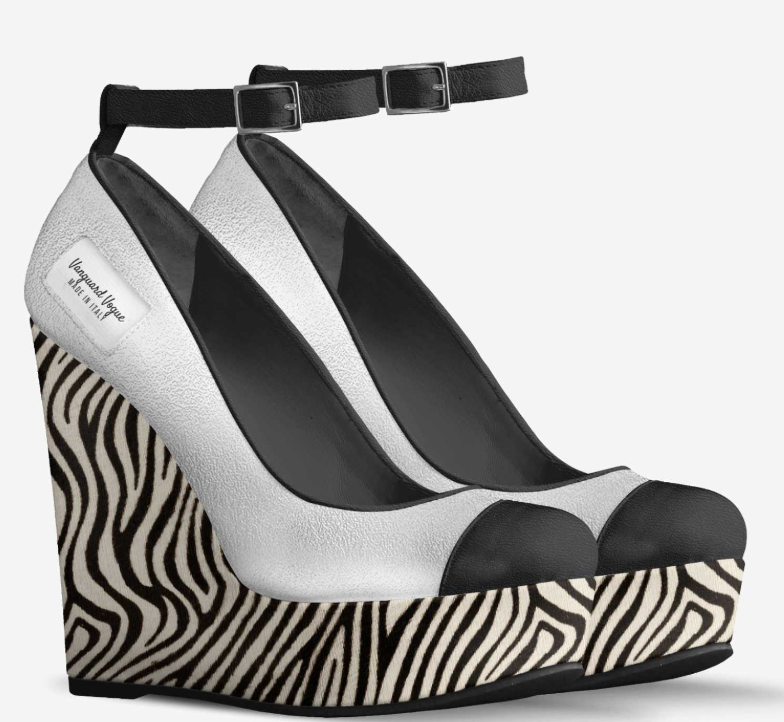 Handcrafted - Ankle Strap Wedge Snake Leather