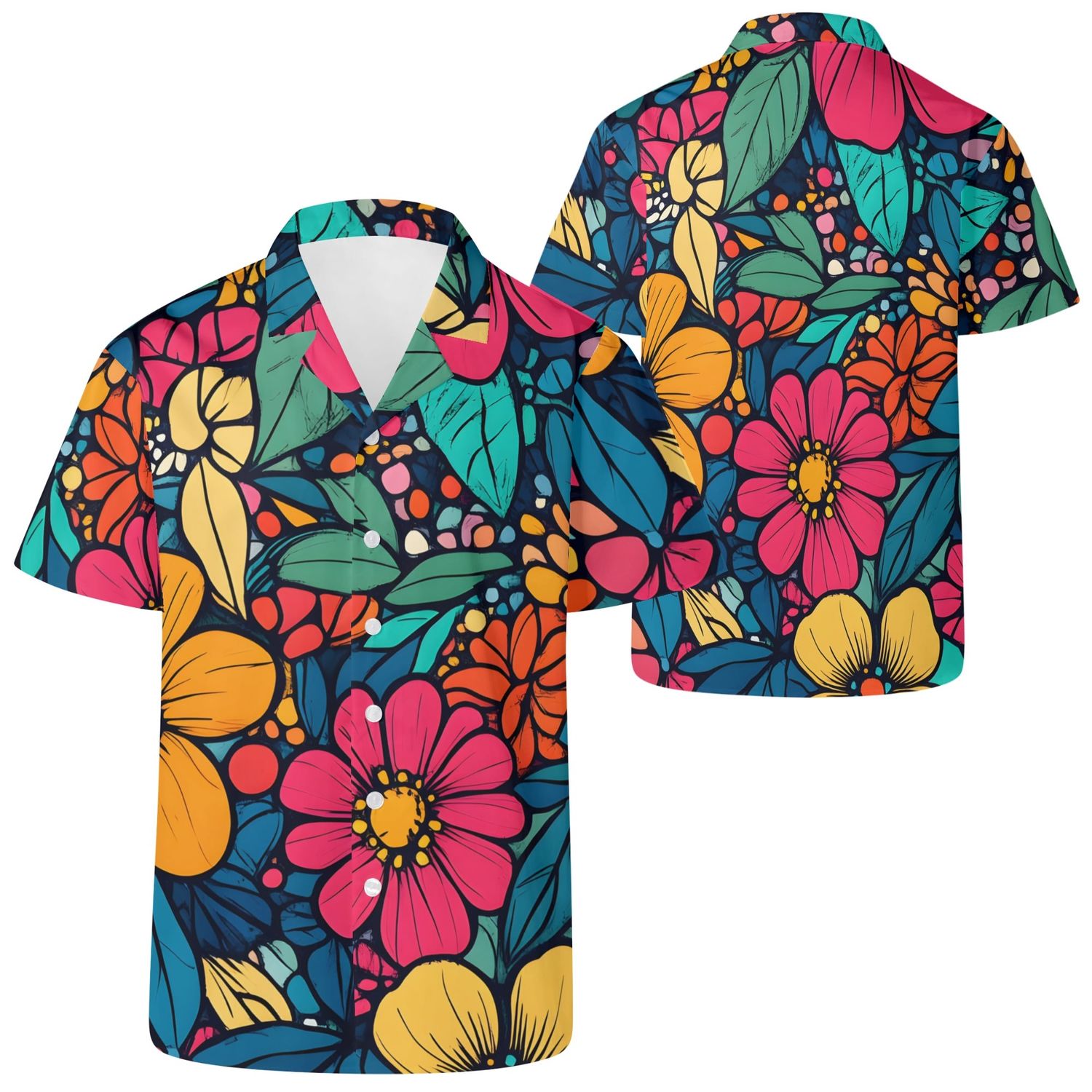 Men&#39;s Boho Print Casual Shirt, size: 2XS
