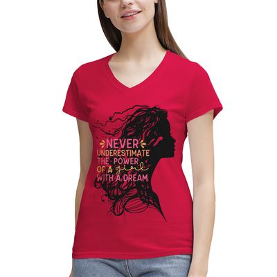 Women&#39;s 100% Cotton V‑Neck T‑shirt