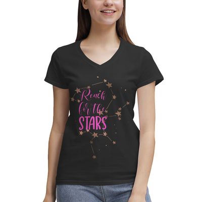 Women&#39;s 100% Cotton V‑Neck T‑shirt