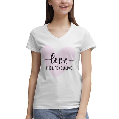 Women&#39;s 100% Cotton V‑Neck T‑shirt