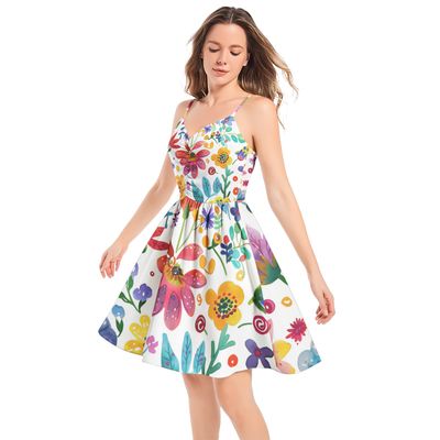 Spaghetti Strap Sleeveless Summer Casual Dress