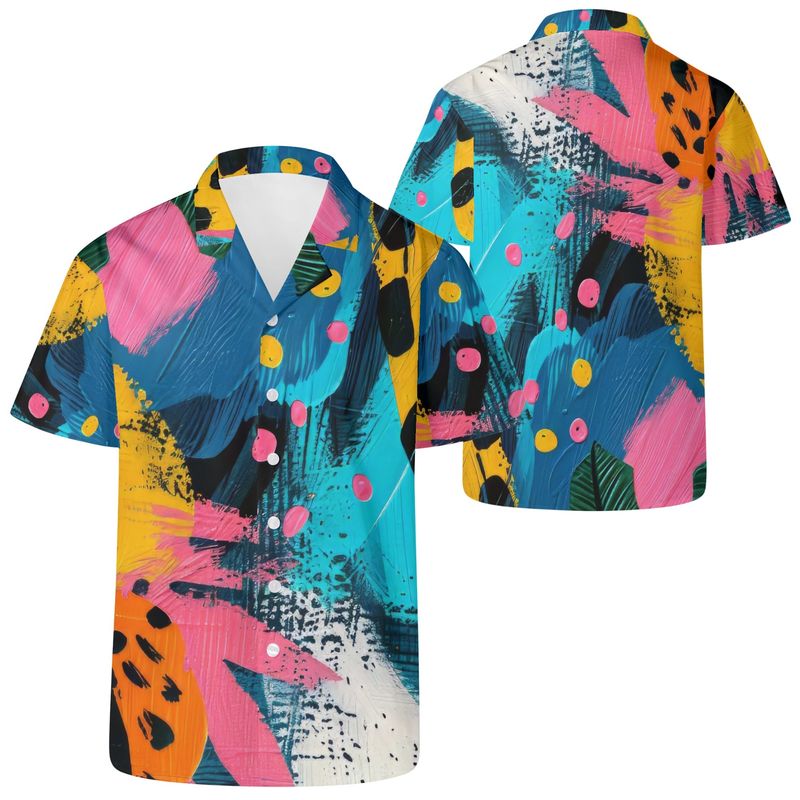 Men&#39;s Artsy Print Casual Hawaiian Shirt