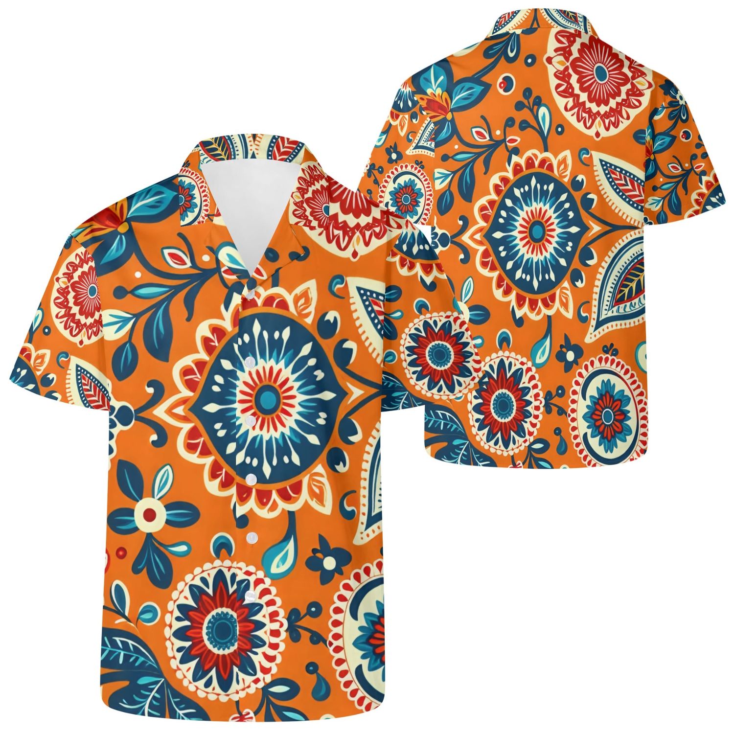 Men&#39;s Boho Print Casual Shirt, size: 2XS