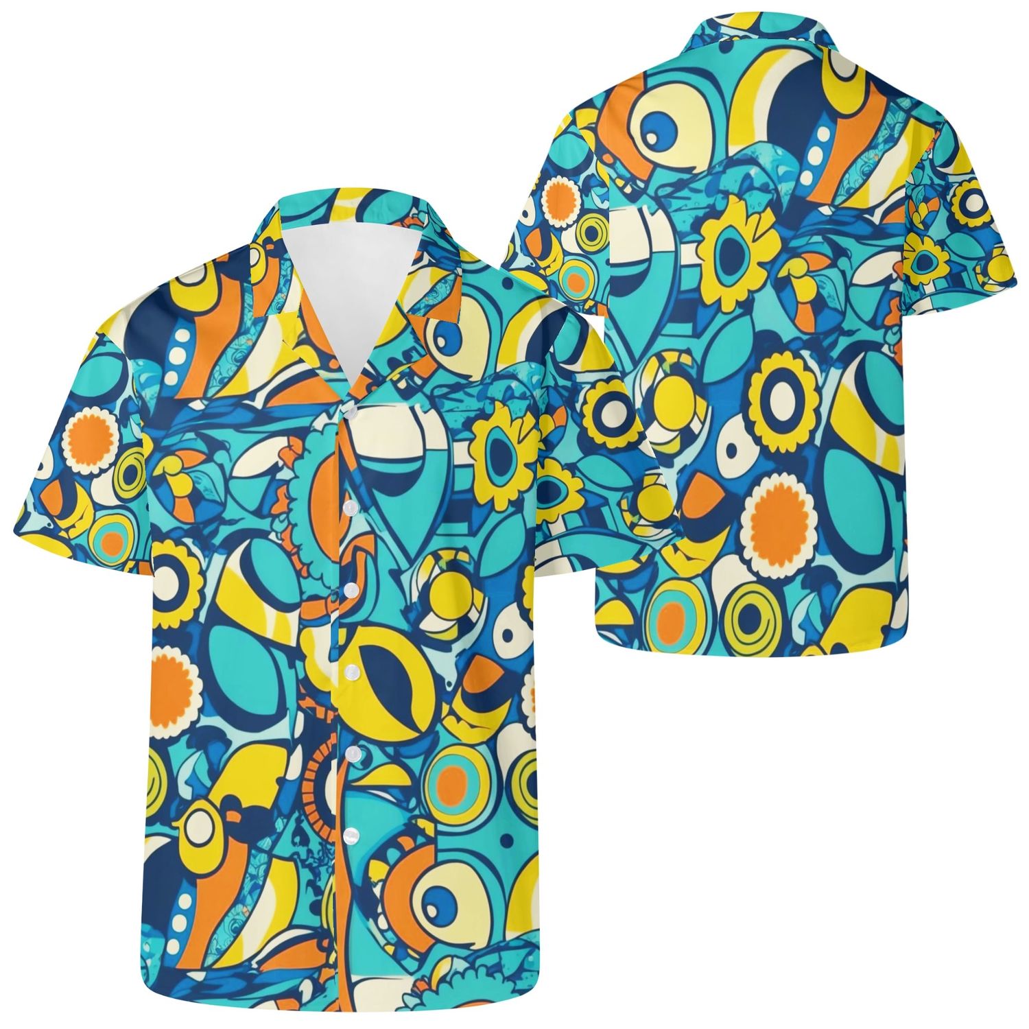 Men&#39;s Casual Retro Artsy Shirt, size: 2XS