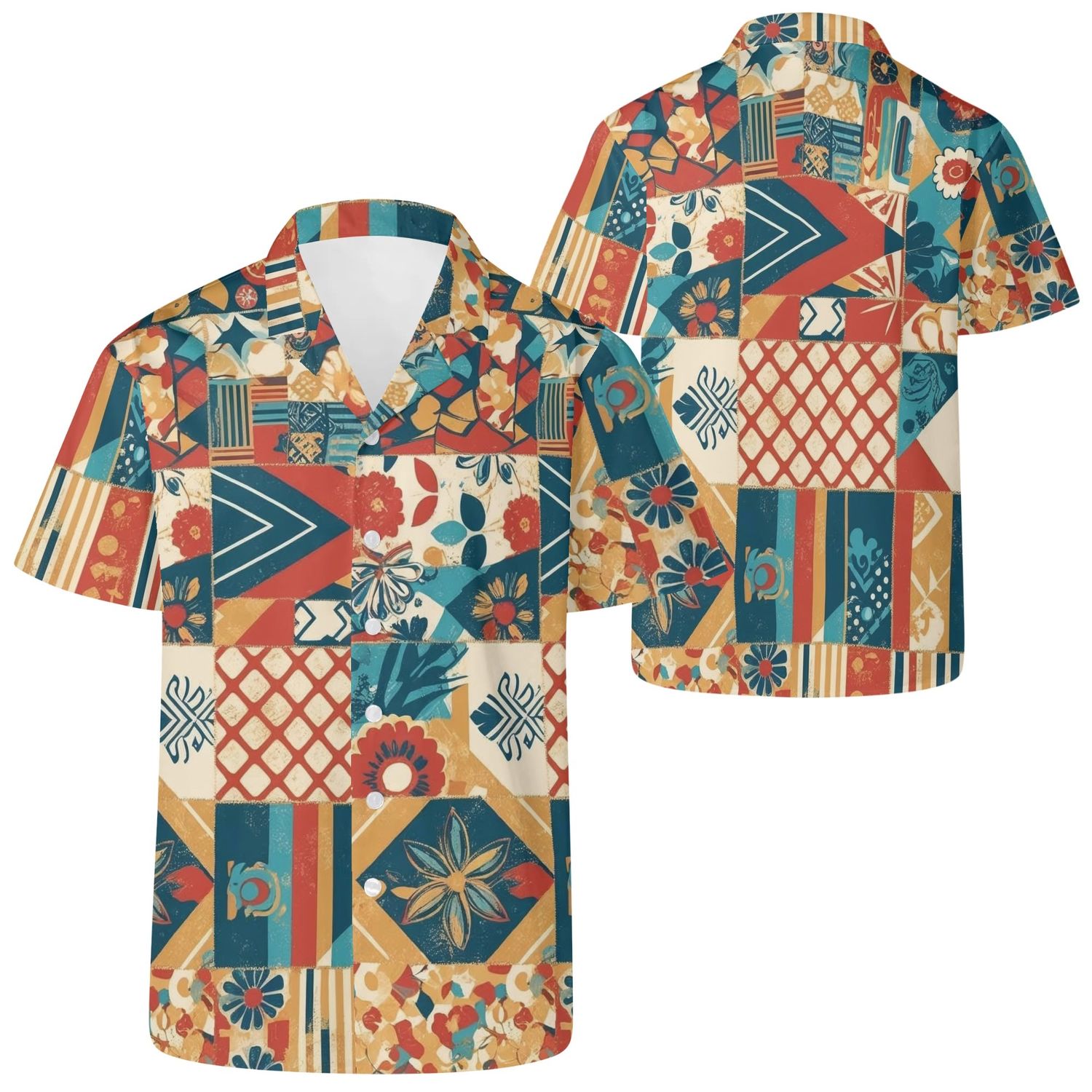Men&#39;s Casual Retro Boho Artsy Shirt, size: 2XS