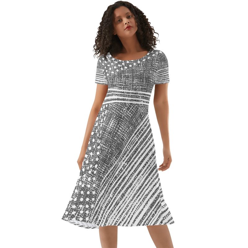 Women&#39;s Short Sleeve Ruffle Midi Dress