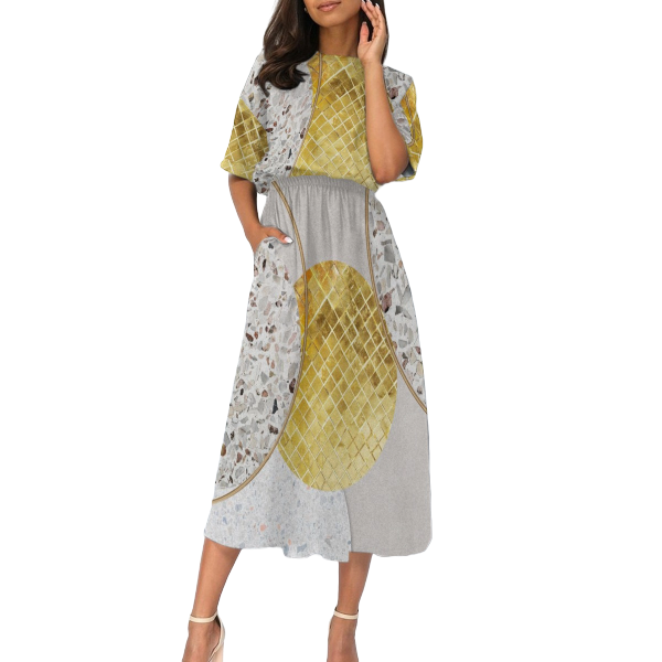 Women&#39;s Elastic Waist Casual Dress