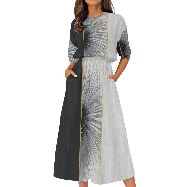 Women&#39;s Elastic Waist Casual Dress