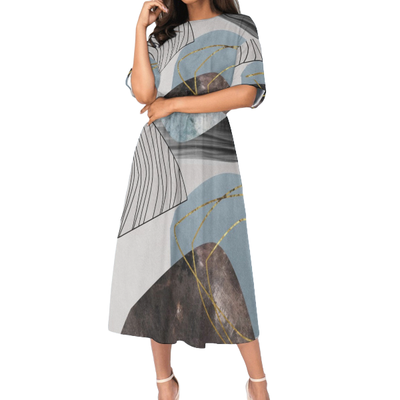 Women&#39;s Elastic Waist Casual Dress
