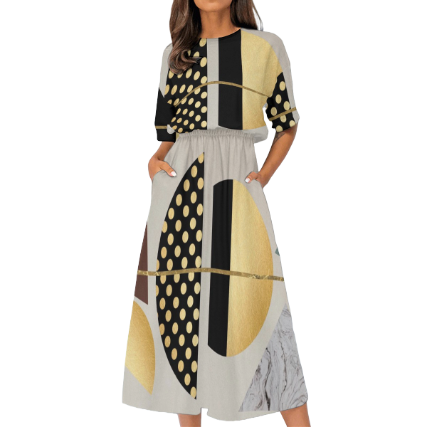 Women&#39;s Elastic Waist Casual Dress