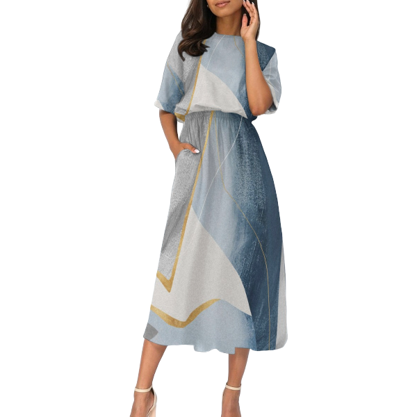 Women&#39;s Elastic Waist Casual Dress