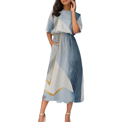 Women&#39;s Elastic Waist Casual Dress