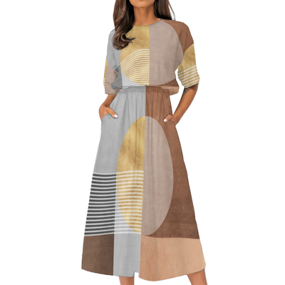 Women&#39;s Elastic Waist Casual Dress