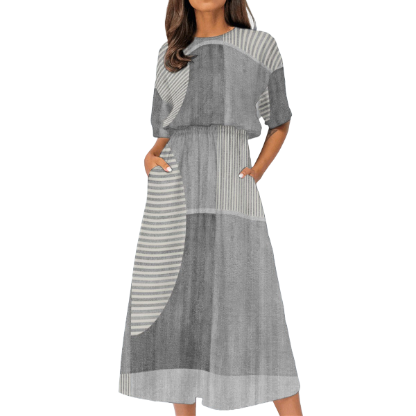 Women&#39;s Elastic Waist Casual Dress