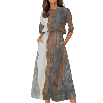 Women&#39;s Elastic Waist Casual Dress