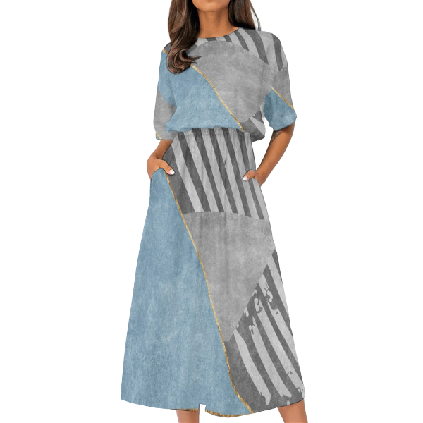 Women&#39;s Elastic Waist Casual Dress